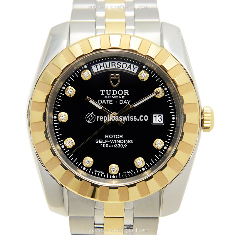 Luxurious Tudor 23013-62113 CLASSIQUE Replica, Automatic Movement, Black Dial, Steel Case Watch