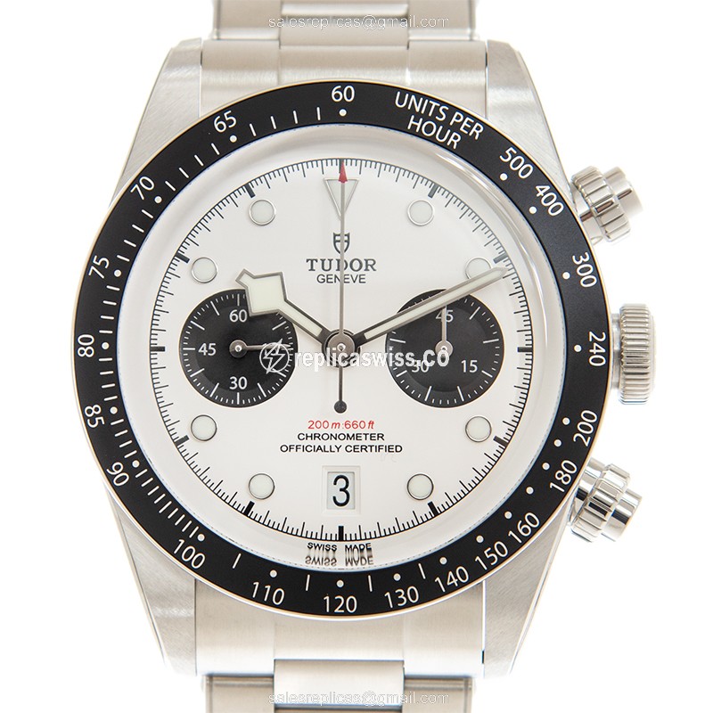 Luxurious Tudor Black Bay Chrono Replica | White Dial & Automatic Movement Watch
