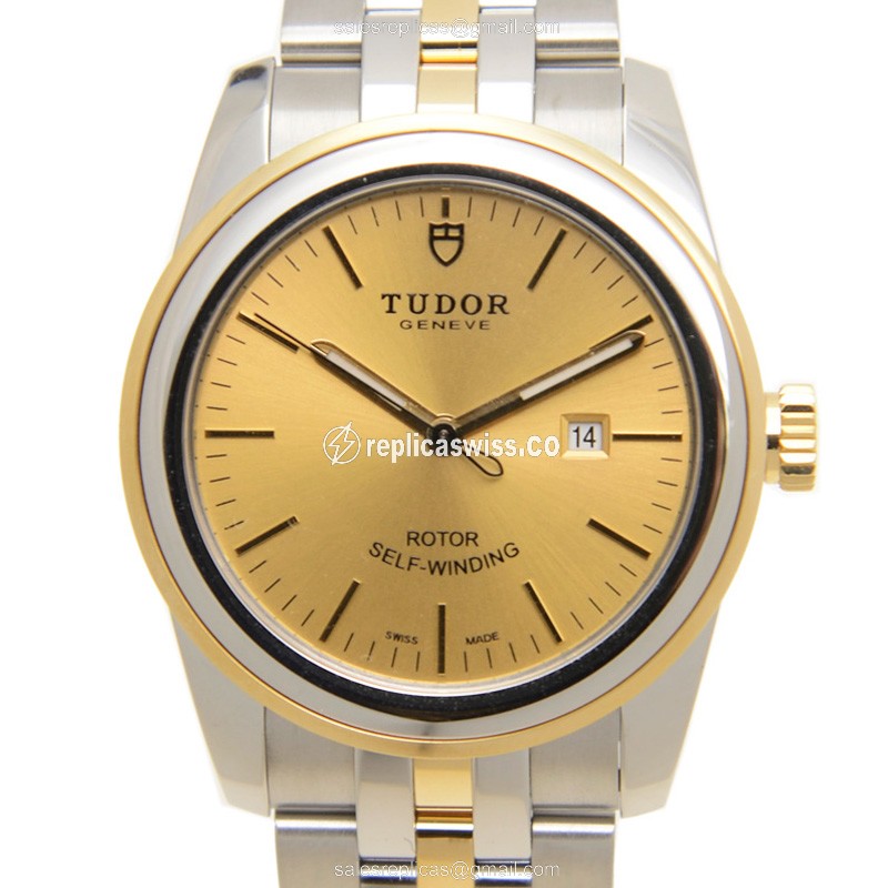 Luxurious Tudor Glamour Date Replica in 18kt Gold Case & Automatic Movement Watch