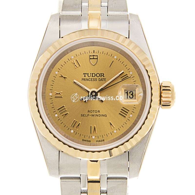Luxurious Tudor Princess Date Replica in 18kt Gold Case & Automatic Movement Watch