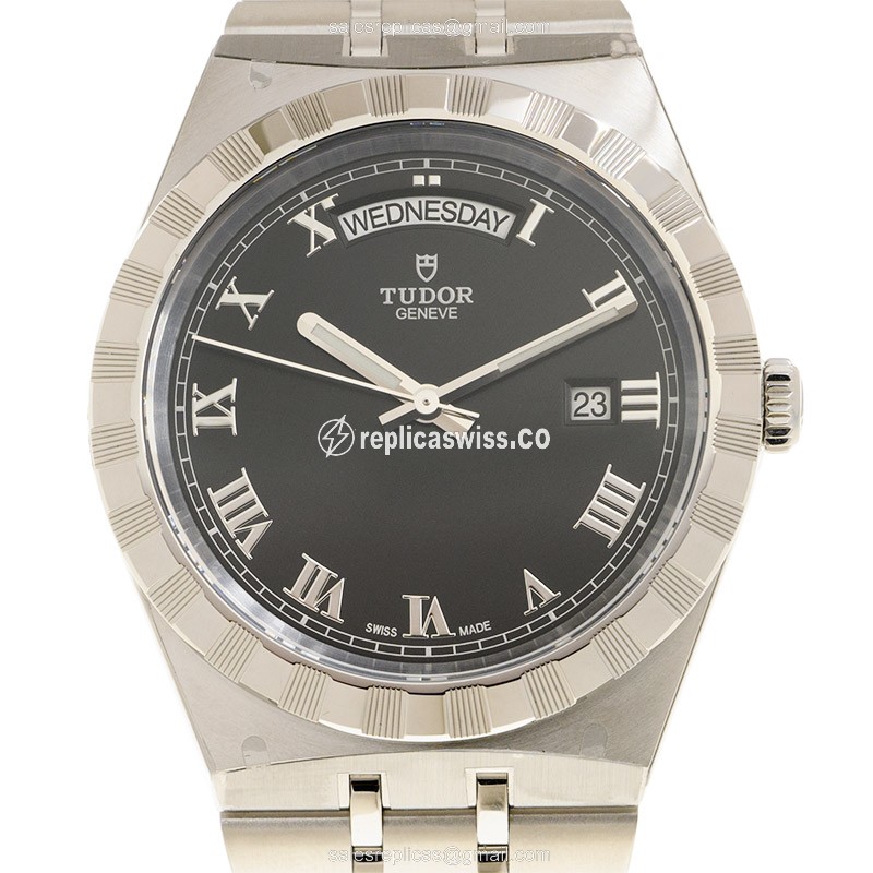 Luxurious Tudor Royal Replica in Black Dial Stainless Steel Case, Automatic Movement Watch