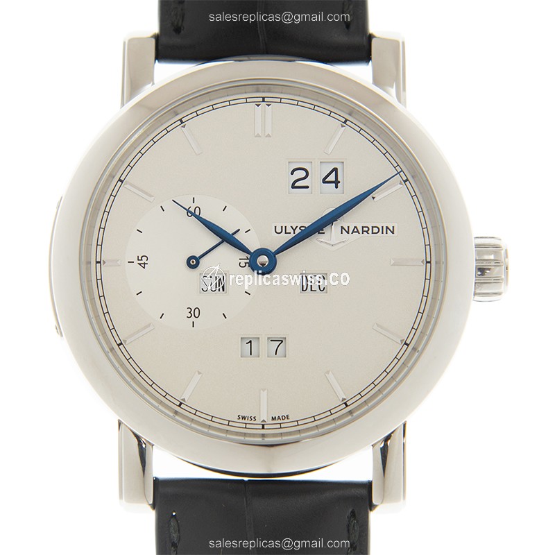 Luxurious Ulysse Nardin 333-900 CLASSIQUE Automatic Watch | White Dial, Steel Case & Black