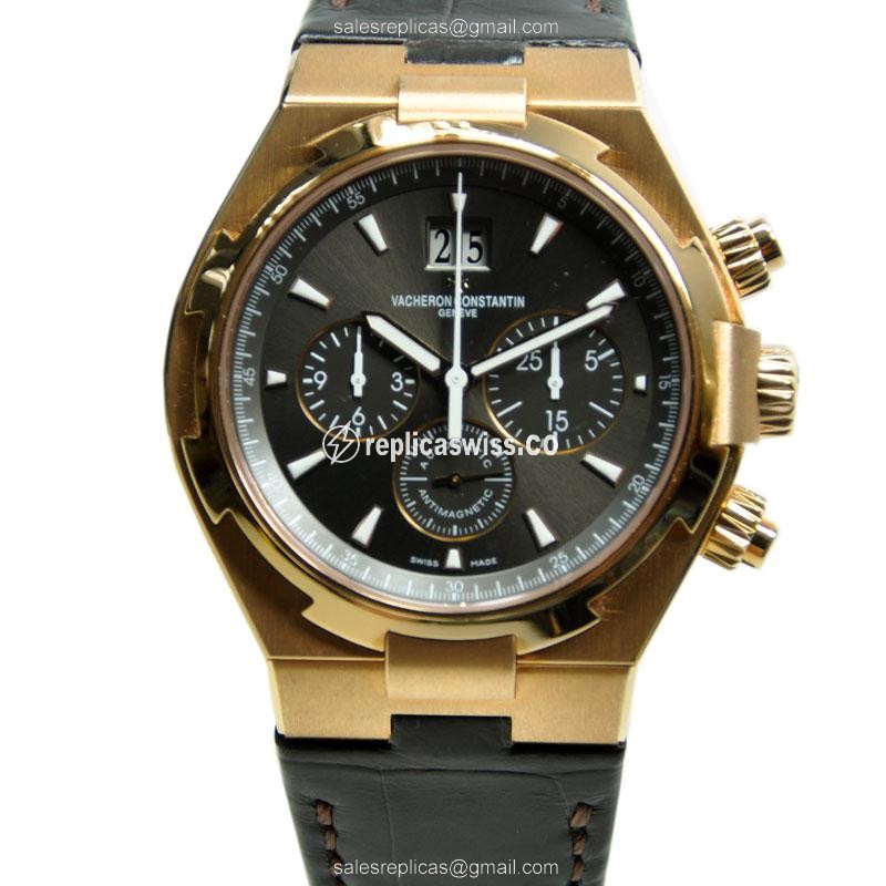 Luxurious Vacheron Constantin 49150/000R-9338 Overseas Replica, Automatic, 18kt Rose Gold, Black