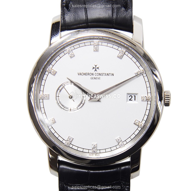 Luxurious Vacheron Constantin 87172/000G-9601 Traditionelle Replica with White Gold Case and