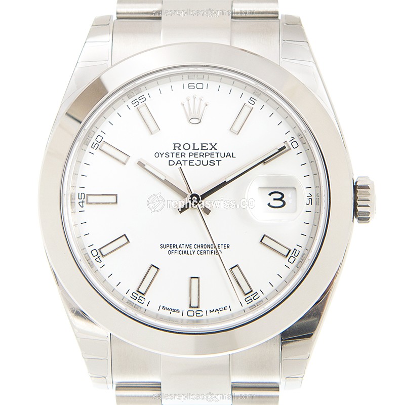 Luxurious White Dial Rolex 126300-0005 Replica Watch | Automatic Movement | Stainless Steel Case