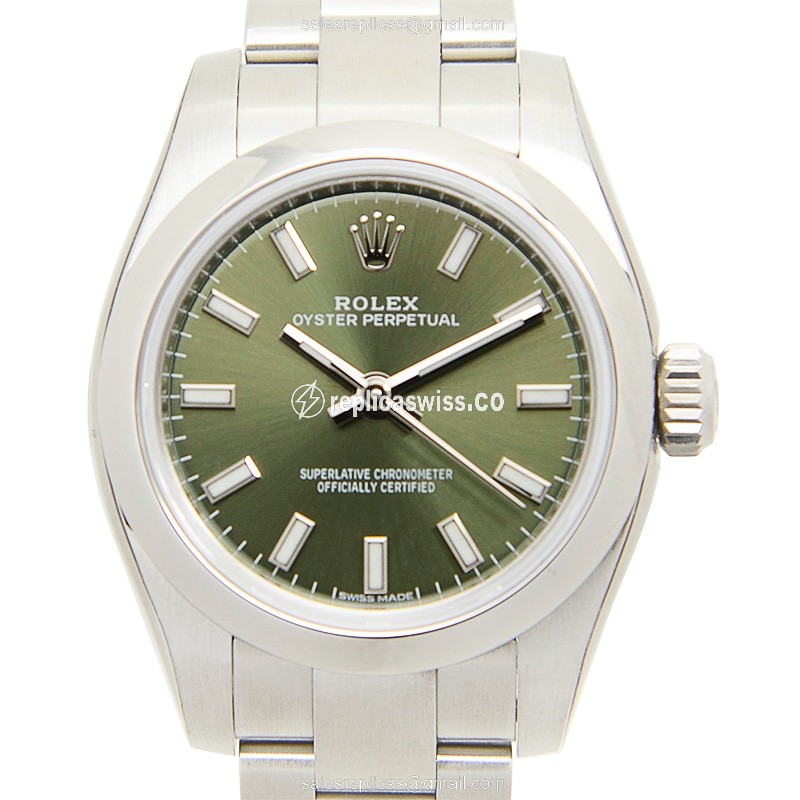 Luxury Green Dial Rolex 176200-0014 OYSTER Replica in Stainless Steel Automatic Movement Watch