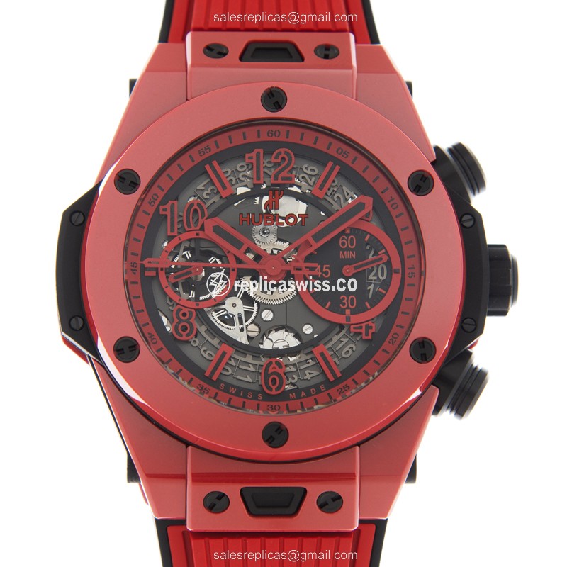 Luxury Hublot Big Bang Replica in Red Ceramic Case Automatic Movement Watch