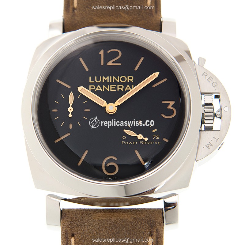 Luxury Panerai PAM00423 LUMINOR Replica Watch, Manual Wind, Black Dial, Stainless Steel Case
