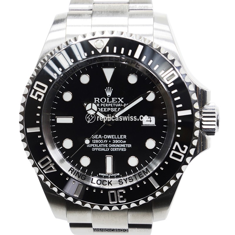 Luxury Rolex 116660 SEA-DWELLER Replica in Black Dial Steel Case, Automatic Movement Watch