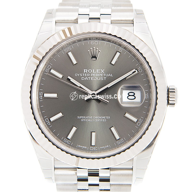 Luxury Rolex DATEJUST 126334-0014 Replica in 18kt White Gold & Silver Steel Case, Automatic