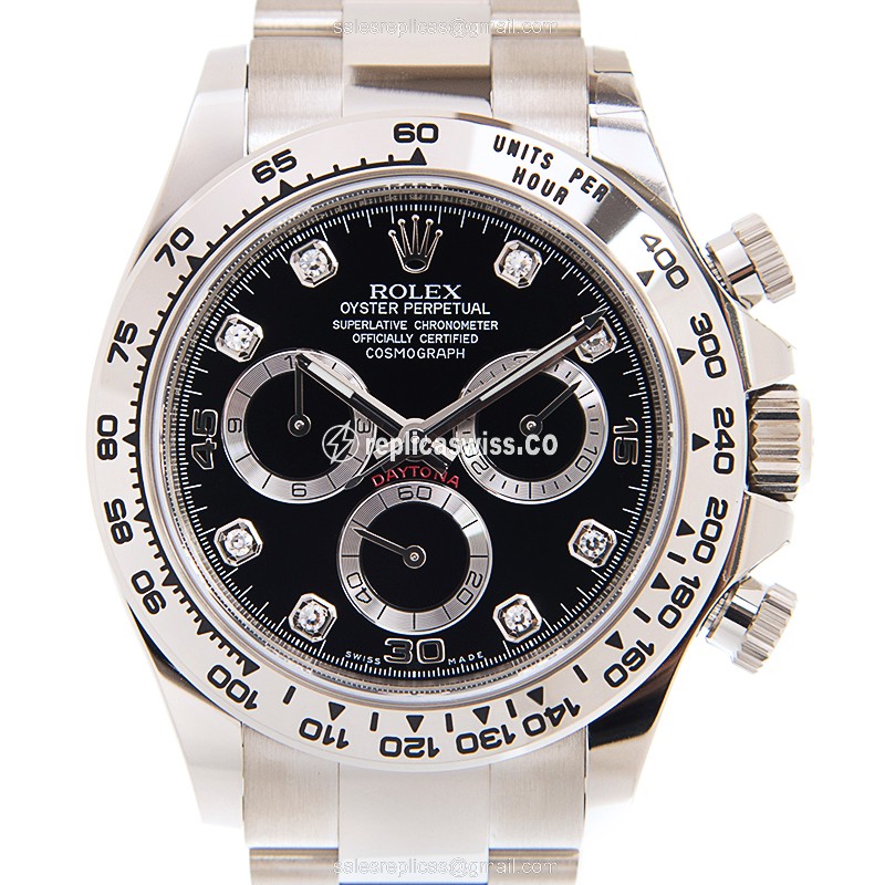 Luxury Rolex Daytona 116509-0055 Replica, Automatic Movement, Black Dial, 18kt Gold Case Watch