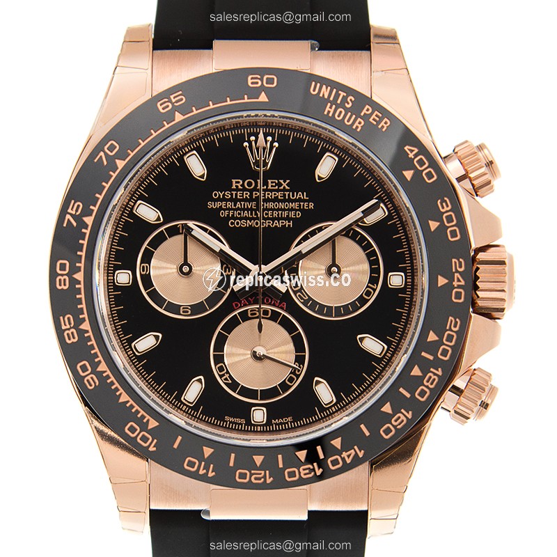 Luxury Rolex Daytona 116515LN-0017/12 Automatic Black Dial 18kt Rose Gold Watch