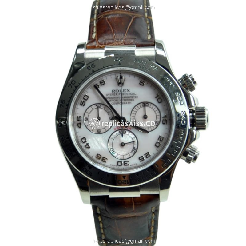 Luxury Rolex Daytona Replica in 18kt Gold, Automatic Movement & White Dial Watch