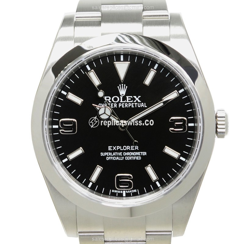 Luxury Rolex Explorer Replica in Black Dial Stainless Steel Case, Automatic Movement Watch