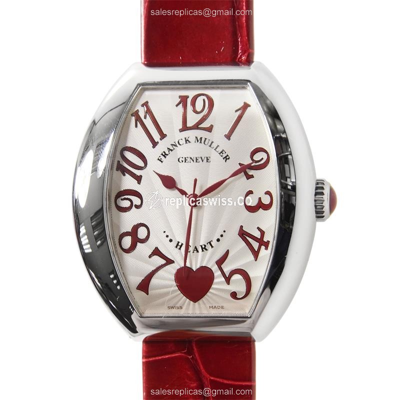 Master Franck Muller 5000 H SC C 6H Automatic Replica Watch in Silver Dial, Genuine Alligator strap