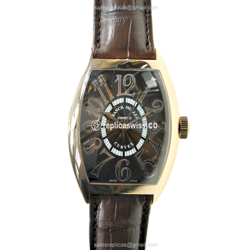 Master of Elegance: Franck Muller 8880 SC REL 5N Automatic Replica in 18kt Gold, Brown Leather