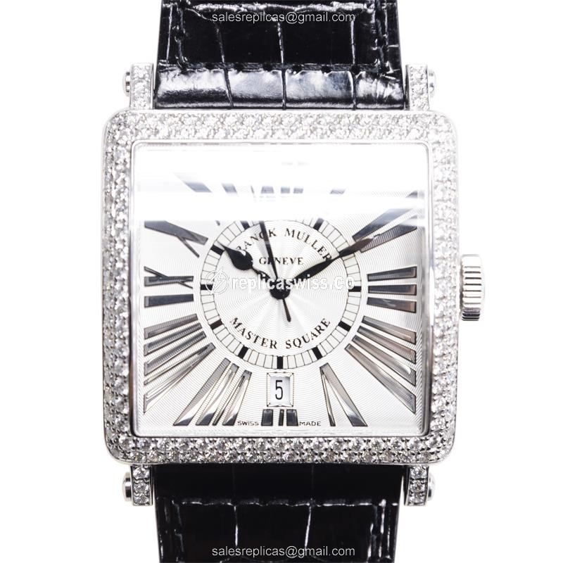 Master Square Franck Muller Replica | Automatic Movement, 18kt White Gold Case & Diamond Bezels