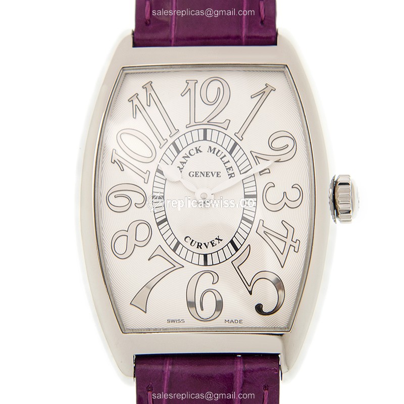 Masterpiece of Time: Franck Muller 2852 B Replica in Stainless Steel, Silver Dial & Purple
