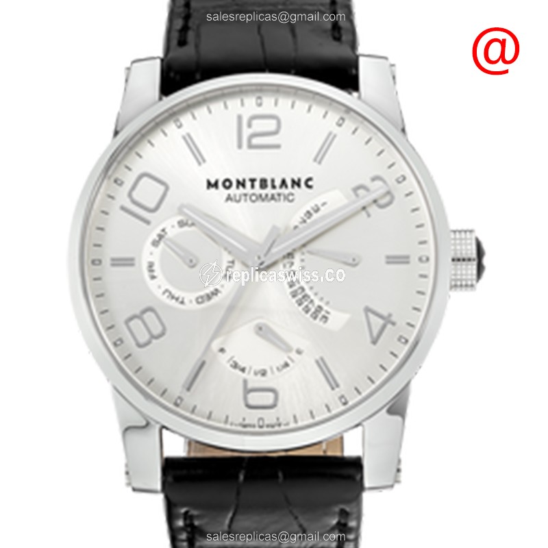 Mont Blanc 102367 TIMEWALKER Automatic Replica in Steel Case & Silver Dial Watch