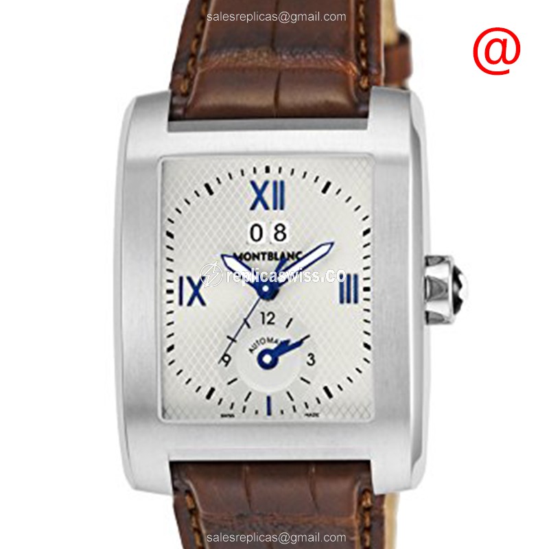Mont Blanc 102371 PROFILE Watch | Automatic Movement | Silver Dial & Brown Leather Strap