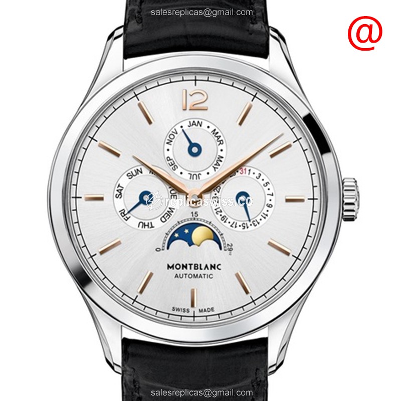 Mont Blanc 112534 Heritage — Automatic Movement, Silver Dial, Stainless Steel Case Watch