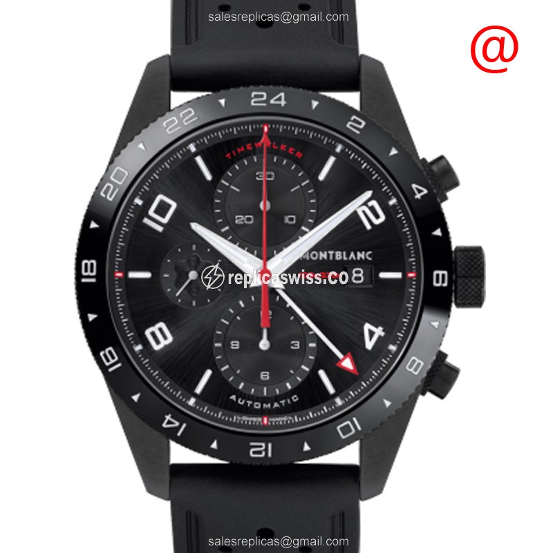 Mont Blanc 116101 TIMEWALKER Clone in Stainless Steel Case with Black Dial Automatic Movement