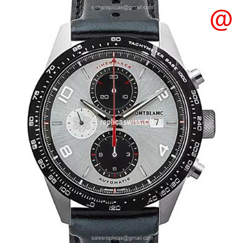 Mont Blanc 119940 TIMEWALKER Steel Case Automatic Movement | Gray Dial | Genuine Leather Strap Watch