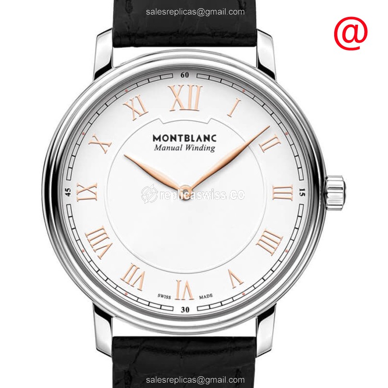 Mont Blanc 119962 Tradition Replica with Automatic Movement White Dial, Leather Strap Watch