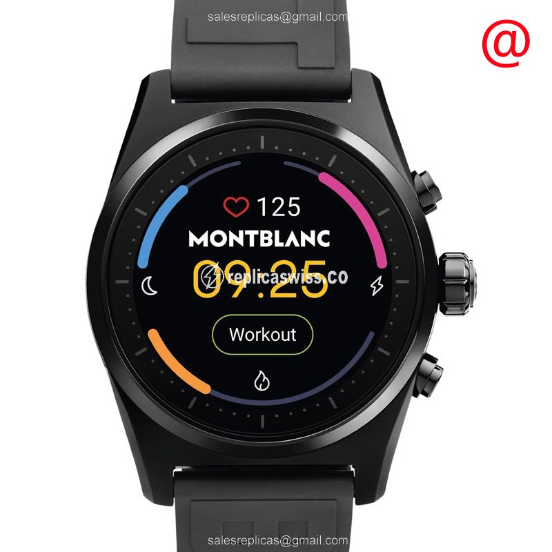 Mont Blanc 128408 Summit Intelligent Watch | Stainless Steel Case, Black Dial
