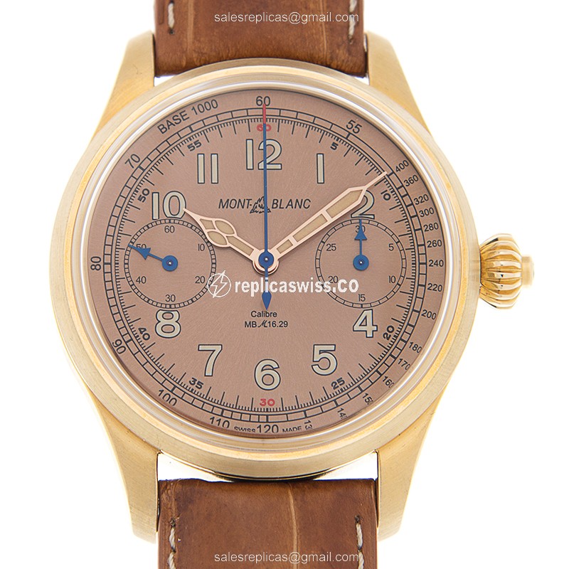 Mont Blanc 1858 Manual Wind Bronze Replica Watch | Brown Dial, Sapphire Crystal