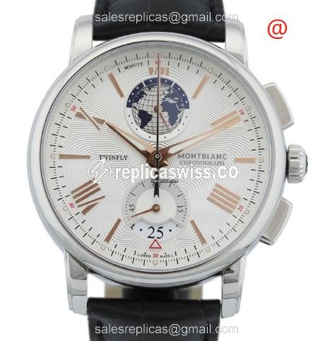 Mont Blanc 4810 Automatic Replica in Silver Dial & Stainless Steel Case | Genuine Leather Strap