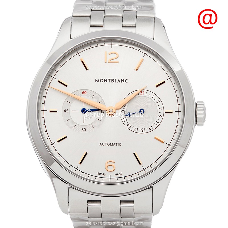 Mont Blanc Heritage 114873 Replica in Stainless Steel with Automatic Movement Silver Dial Watch