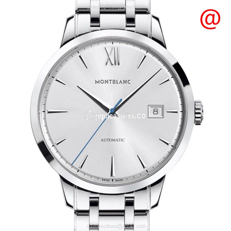 Mont Blanc Heritage Spirit Replica, Automatic Movement, Silver Dial & Case Watch