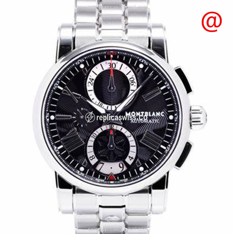 Mont Blanc STAR Automatic Steel Case Black Dial, Genuine Sapphire Crystal Watch