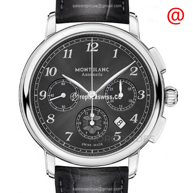 Mont Blanc STAR LEGACY Replica | Automatic Movement, Gray Dial & Alligator Strap Watch