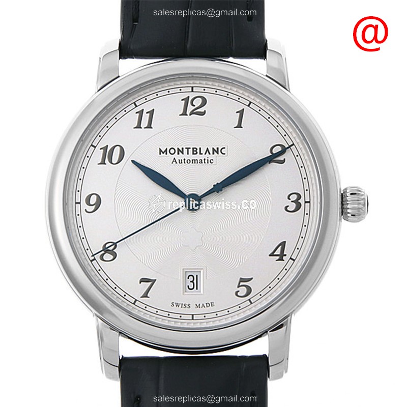 Mont Blanc STAR LEGACY Replica, Automatic Movement, Silver Dial, Leather Strap Watch
