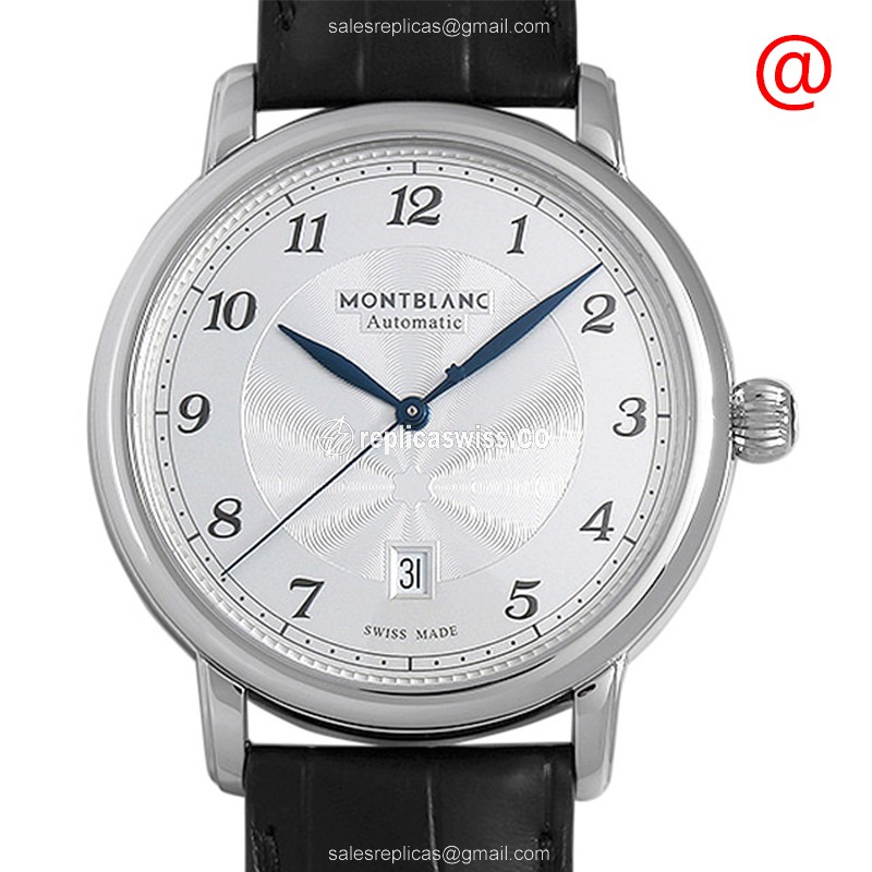 Mont Blanc STAR LEGACY Replica Watch | Automatic Movement, Silver Dial, Leather Strap
