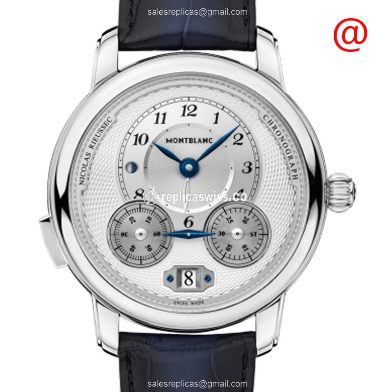 Mont Blanc STAR LEGACY Replica with Automatic Movement Silver Dial | Leather Strap Watch