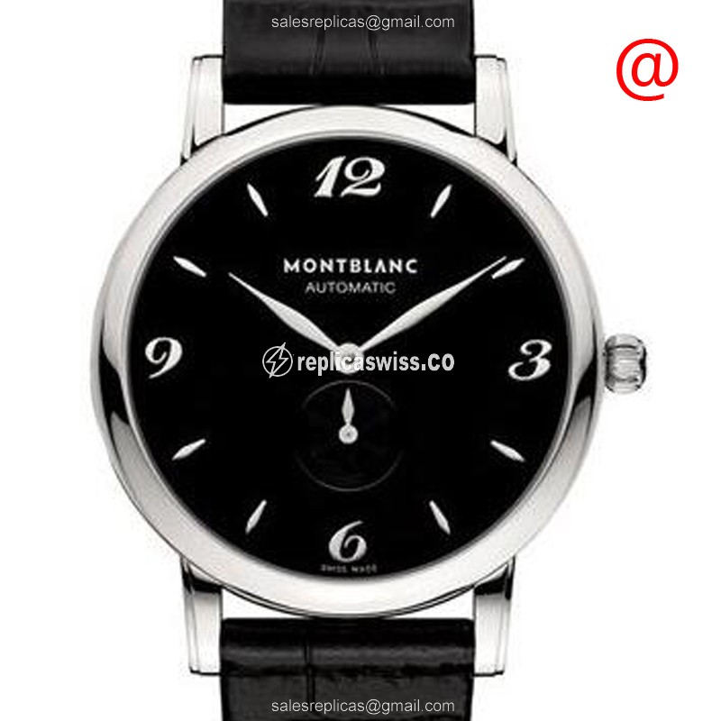Mont Blanc STAR Replica Watch | Automatic Movement, Black Leather Strap