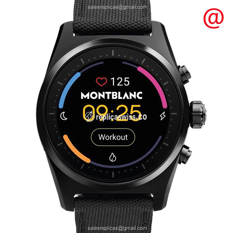 Mont Blanc Summit Intelligent Replica with Black Dial & Stainless Steel Case Watch