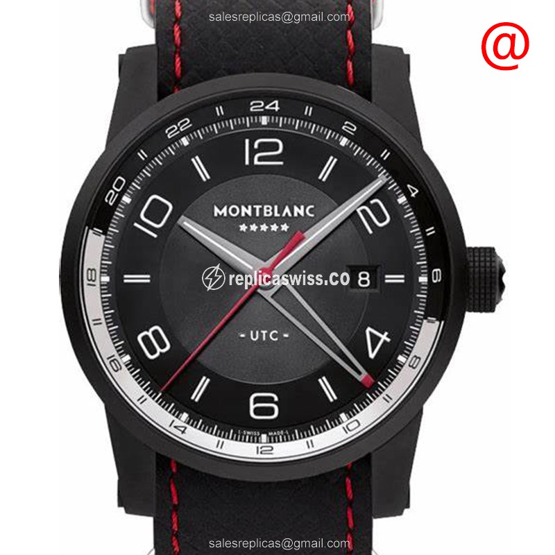 Mont Blanc TIMEWALKER Replica in Stainless Steel & Black Dial, Automatic Movement Watch