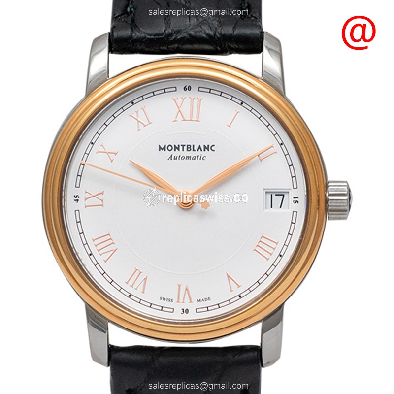 Mont Blanc Tradition 114368 Replica, Automatic Movement, White Dial, 18kt Rose Gold Case Watch