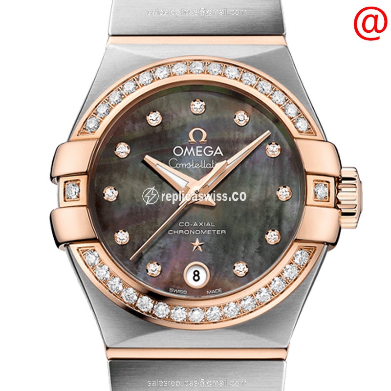 Omega 123.25.27.20.57.006 Constellation Replica | Automatic | 18kt Gold & Steel Case, Gray Dial