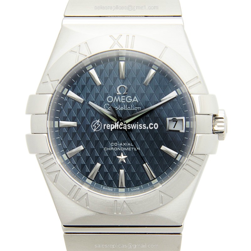 Omega Constellation 123.10.35.20.03.002 Replica | Automatic Movement, Blue Dial, Stainless Steel