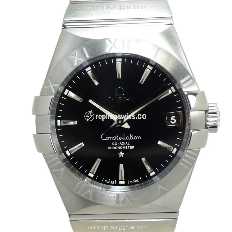 Omega Constellation 123.10.38.21.01.001 Replica | Automatic Movement, Black Dial, Stainless Steel