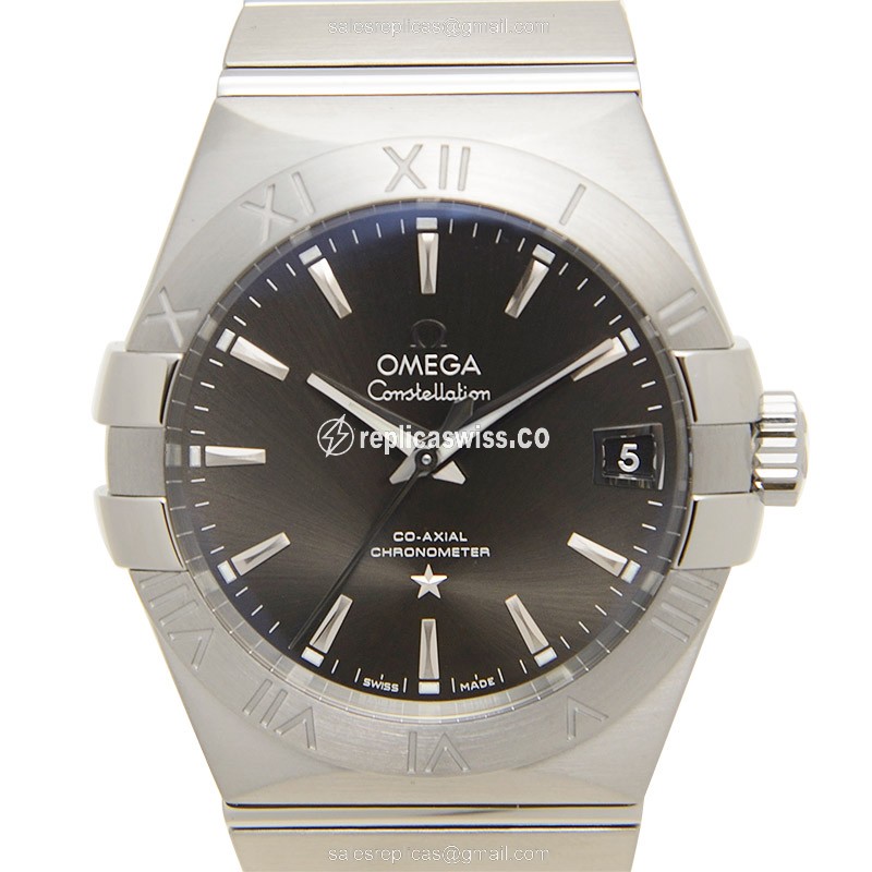 Omega Constellation 123.10.38.21.06.001 | Automatic Steel Case, Grey Dial, Silver Steel Band Watch