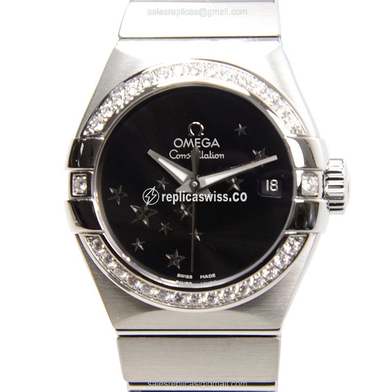 Omega Constellation 123.15.27.20.01.001 Automatic | Black Diamond Dial, Steel Case Watch