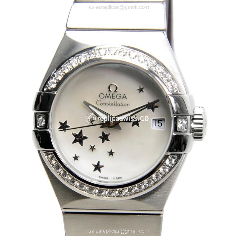 Omega Constellation 123.15.27.20.05.001 Replica with White Dial Stainless Steel Case Watch