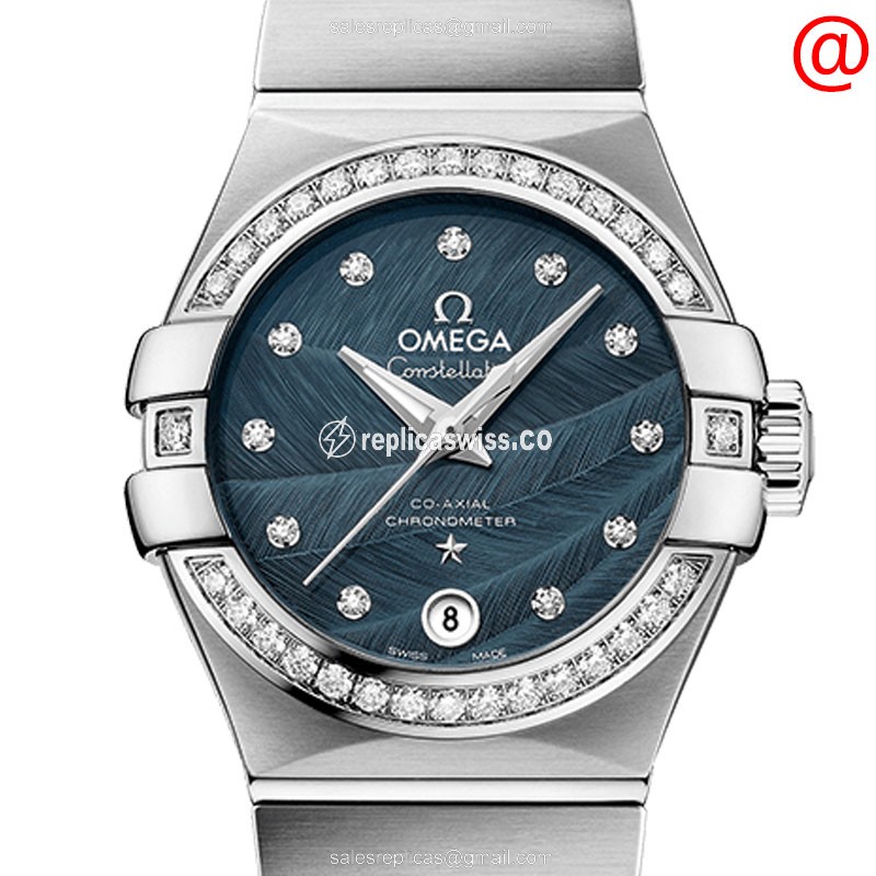 Omega Constellation 123.15.27.20.53.001 | Blue Dial, Diamond Bezels, Automatic Movement Watch