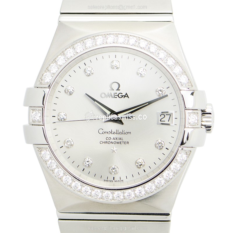 Omega Constellation 123.15.35.20.52.001 Replica | Automatic Movement | Silver Dial Watch